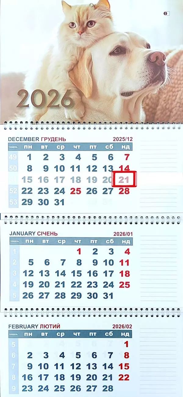 Календар настінний 2026
